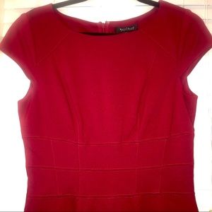 WHBM crimson dress with cap sleeves
